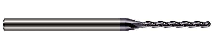 Picture of Harvey Tool 35208-C3 .125 Ball Carbide12x Long Flute EM, AlTiN End Mill Standard Flute Standard Helix Carbide AlTiN Single End Ball NoseBall